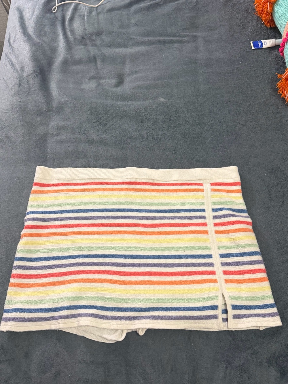 AE Striped Rainbow Knit Mini Skirt
